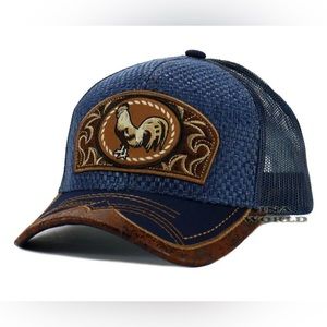 ROOSTER Hat Straw Cap Mesh Trucker Snapback MEXICO Western Style Baseball Cap